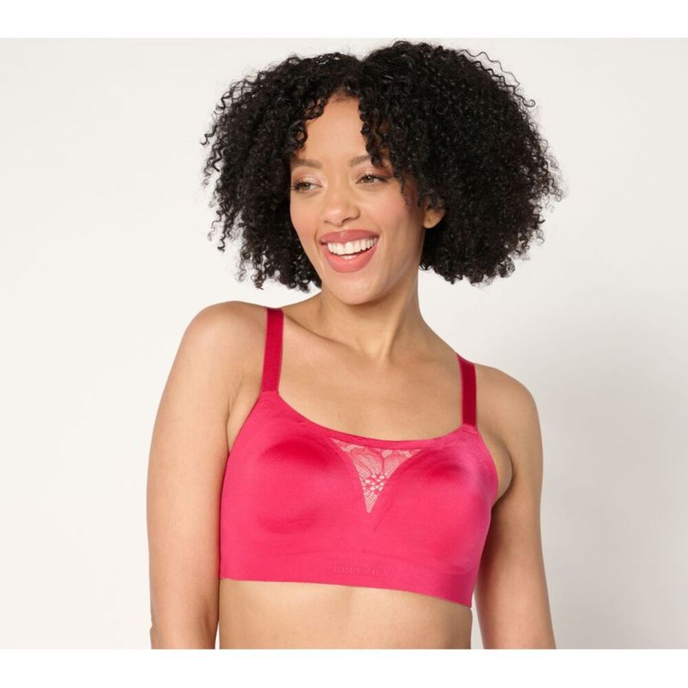 Breezies Women's Bra Sz M Invisible Comfort Wirefree Contour Red A656726
